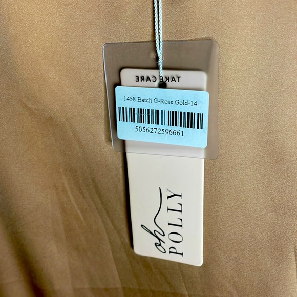 Oh Polly 1458 Batch G-Rose Gold 14 dress NWT. - Picture 3 of 4